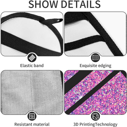Mermaid Pink Ombre Glitters Pet Hair Removal Glove Dogs Hair Remover Glove Cats Fur Removal Tool with Hanging Loop for Couch 6.7X9.5 in