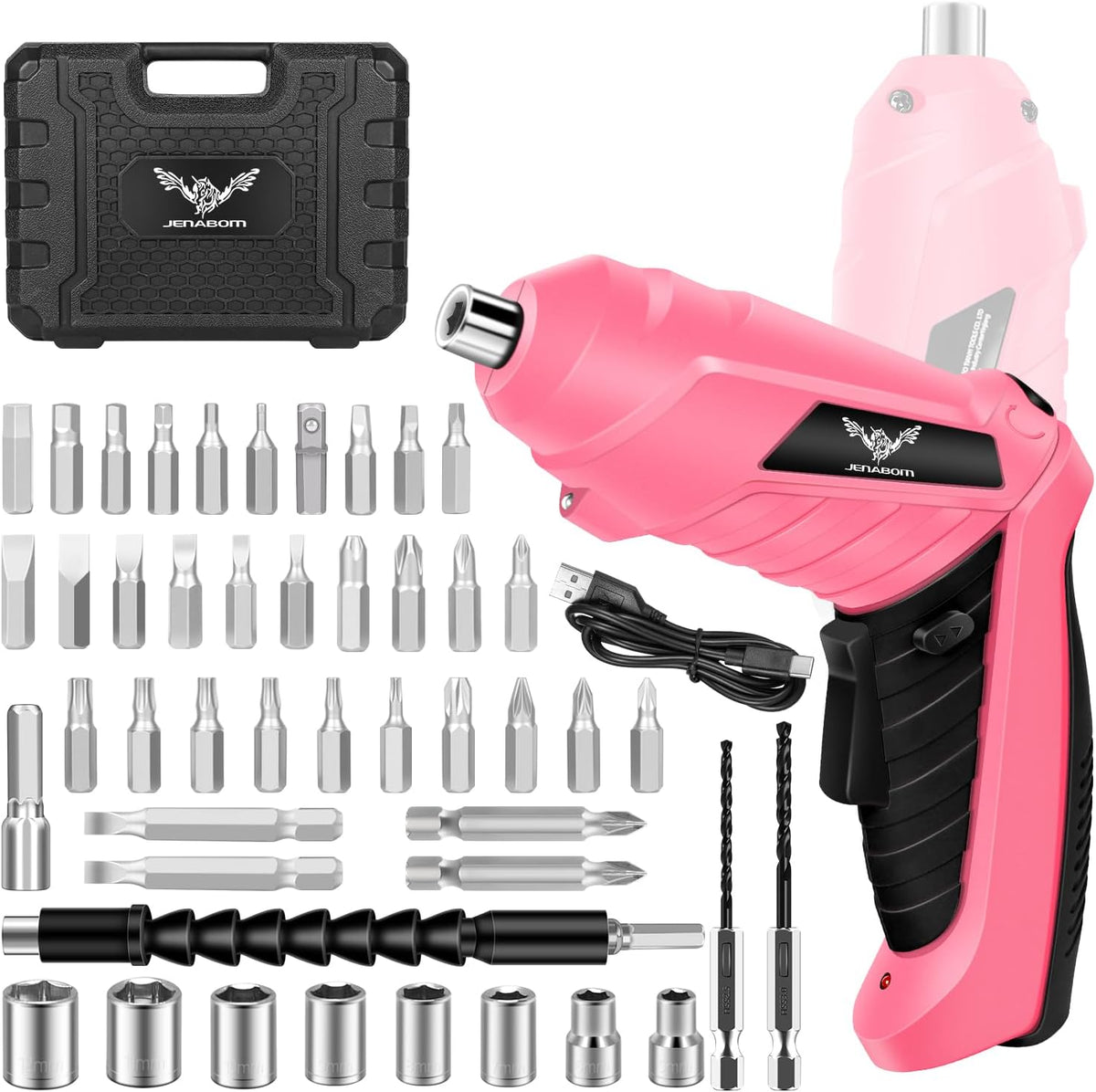 3.6V Electric Cordless Screwdriver Set, Mini Drill Set, Pink