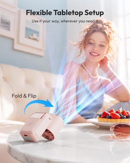 Portable Mini Fan Handheld, 3-in-1 Foldable Pocket Fan, Up to 15H