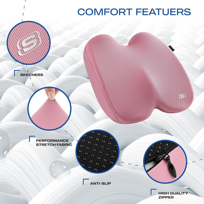 Seat Cushion, Ergonomic Memory Foam Cushion for Long Sitting Hours on Office & Home Chair, Car Seat Cushion for Sciatica, Coccyx Cushion,Pink