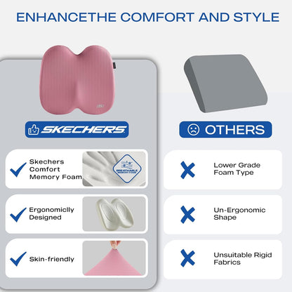 Seat Cushion, Ergonomic Memory Foam Cushion for Long Sitting Hours on Office & Home Chair, Car Seat Cushion for Sciatica, Coccyx Cushion,Pink