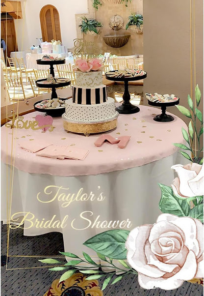 50 Inch Round Light Pink Sequin Tablecloth