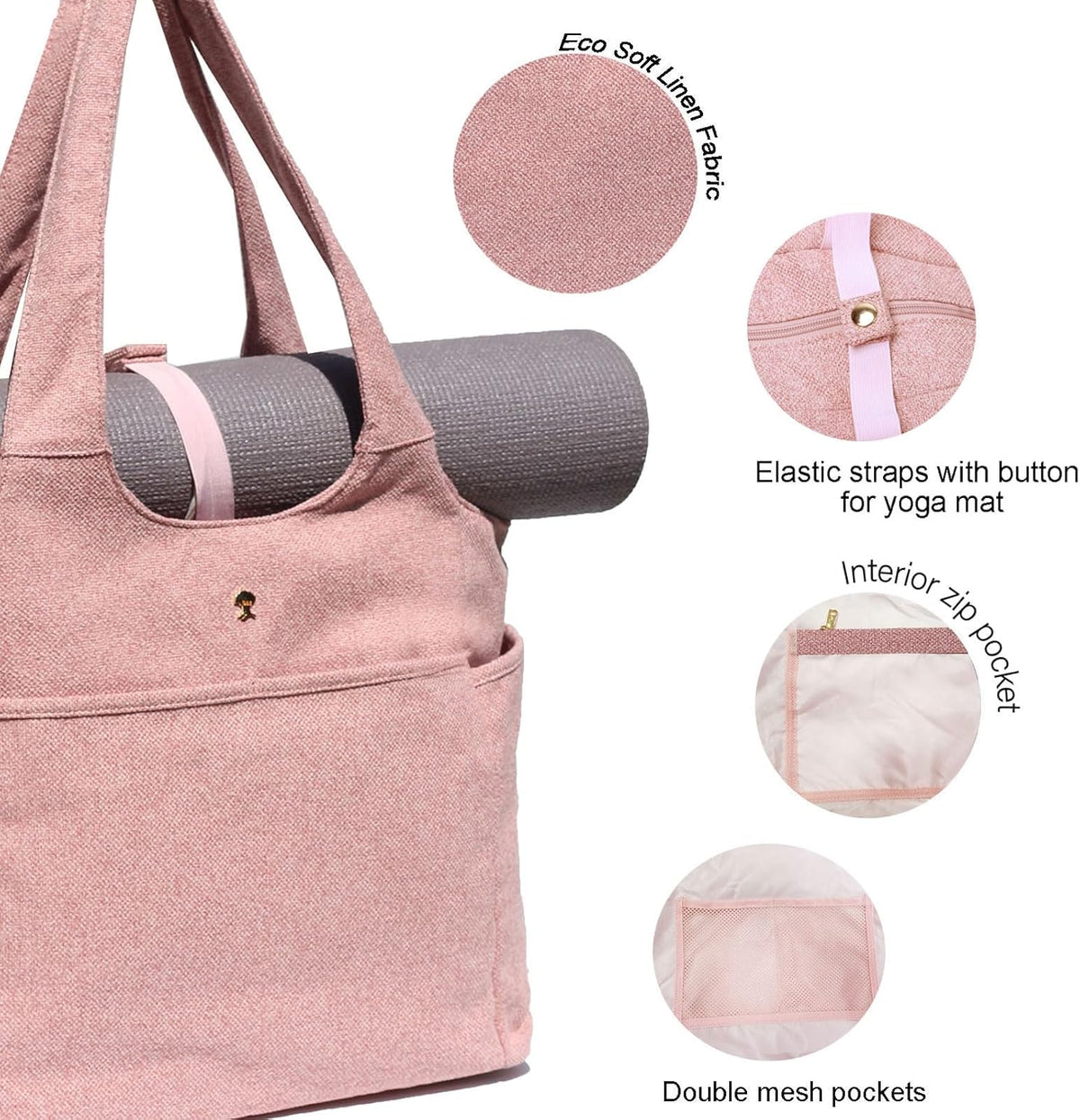 Yoga Tote Bag Mat bag Women Shoulder Bags Carryall Tote for Travel Office Workout Gym Nurse Beach