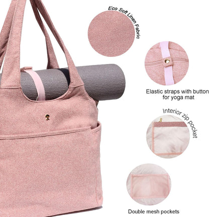 Yoga Tote Bag Mat bag Women Shoulder Bags Carryall Tote for Travel Office Workout Gym Nurse Beach