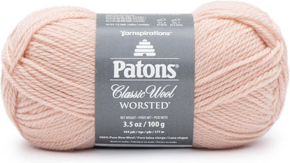Patons Classic Wool Peach Blush Yarn - 5 Pack of 3.5oz/100g - Wool - 4 Medium - 210 Yards - Knitting/Crochet