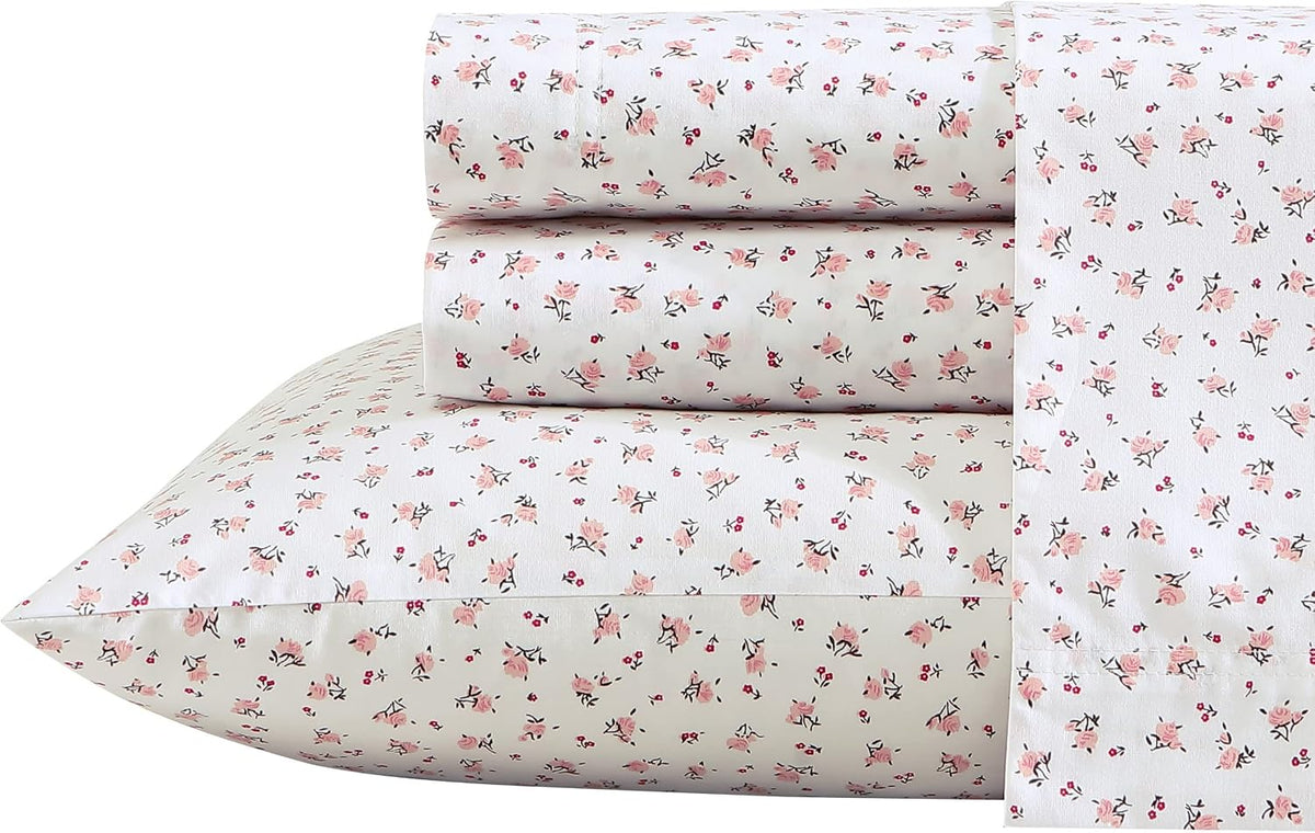 Queen Cotton Percale Sheets with Pillowcases, Deep Pockets