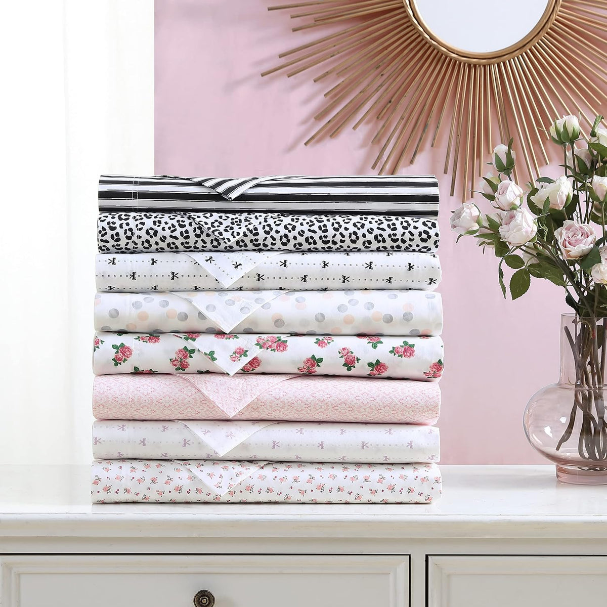 Queen Cotton Percale Sheets with Pillowcases, Deep Pockets