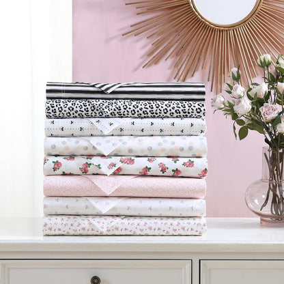 Queen Cotton Percale Sheets with Pillowcases, Deep Pockets