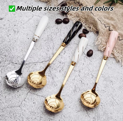 5-piece Ceramic Handle Stainless Steel Spoons Set - Flower-Shaped Coffee & Dessert Utensils, Creative Heat-Resistant Stirring Spoons For Soups, Gifts & Daily Use(Pink flower,Small)
