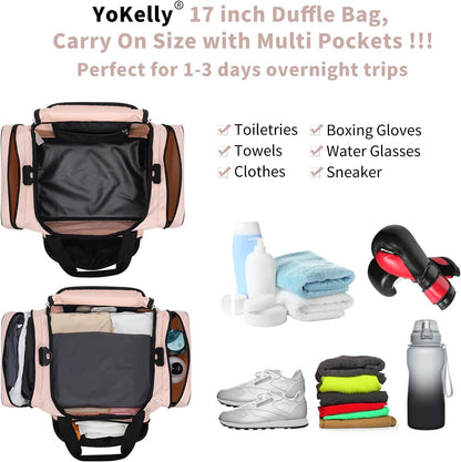 Small Gym Duffle Bag, 17 inch, Pink