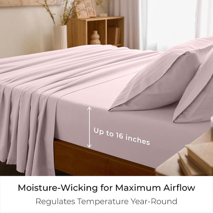 Iconic 4-Piece, Ultra Soft Sheet Set (Queen, Blush Pink)