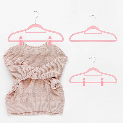 Velvet Hangers Clips for Thin Hangers(20 Pcs, Blush)