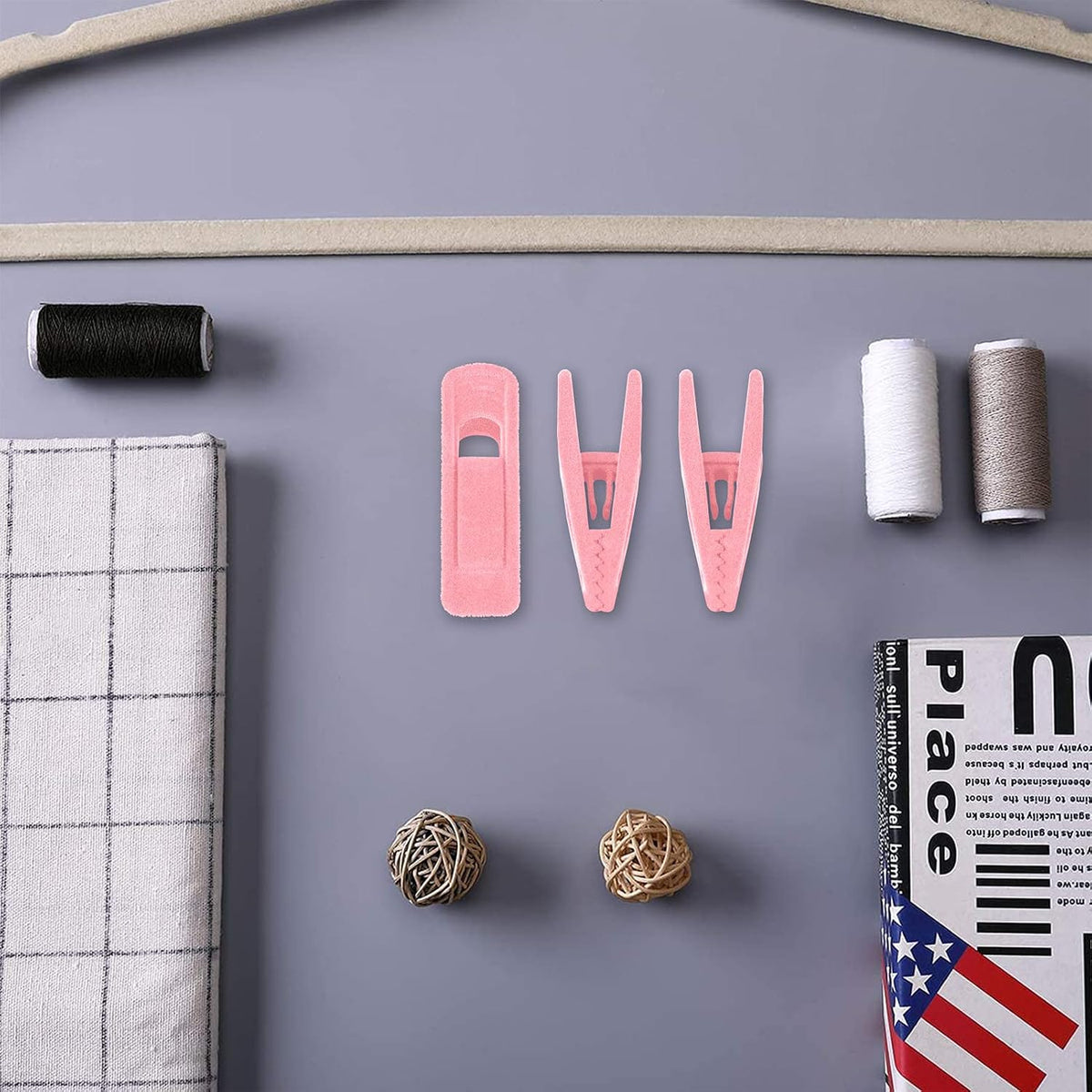 Velvet Hangers Clips for Thin Hangers(20 Pcs, Blush)
