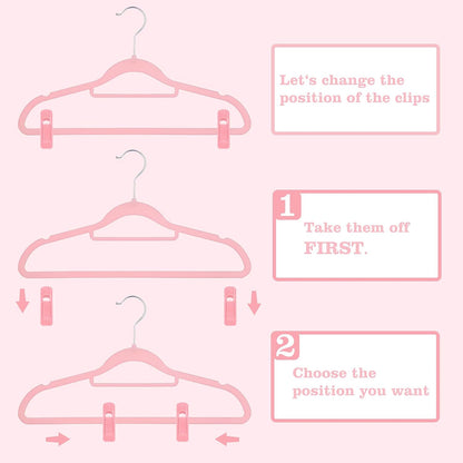 Velvet Hangers Clips for Thin Hangers(20 Pcs, Blush)