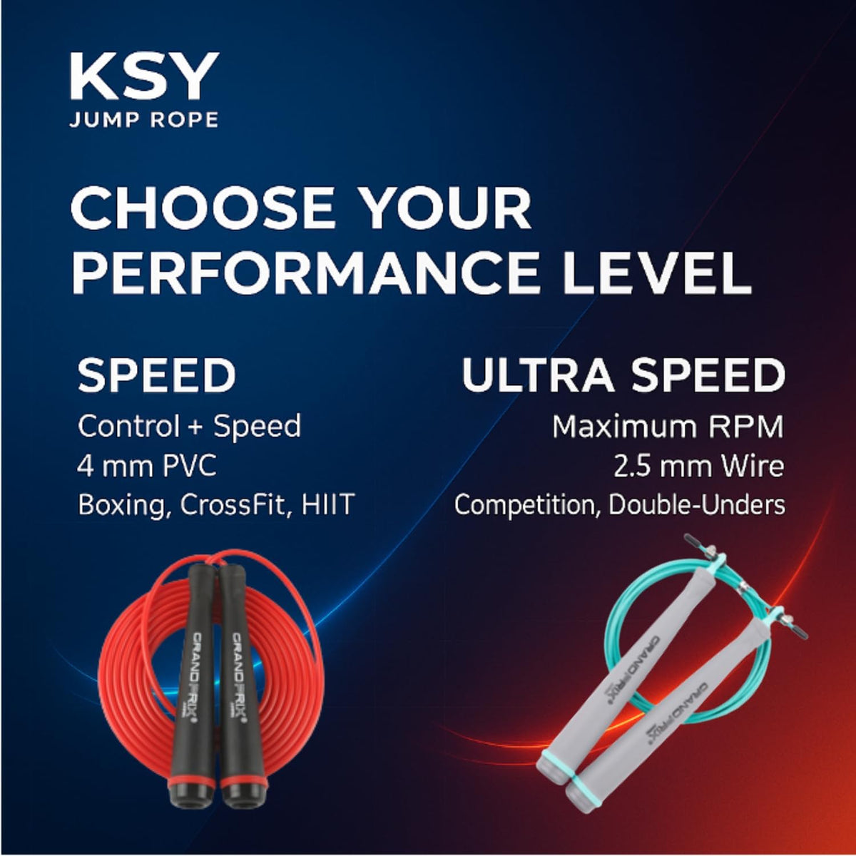Jump Rope for Men and Women (Grand Prix Ultra Speed Series) – Adjustable Wire Rope for CrossFit, Boxing, and Fitness Training – Smooth, Fast, Tangle-Free Rotation (Made in Korea)