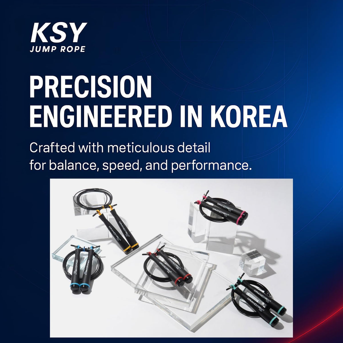 Jump Rope for Men and Women (Grand Prix Ultra Speed Series) – Adjustable Wire Rope for CrossFit, Boxing, and Fitness Training – Smooth, Fast, Tangle-Free Rotation (Made in Korea)