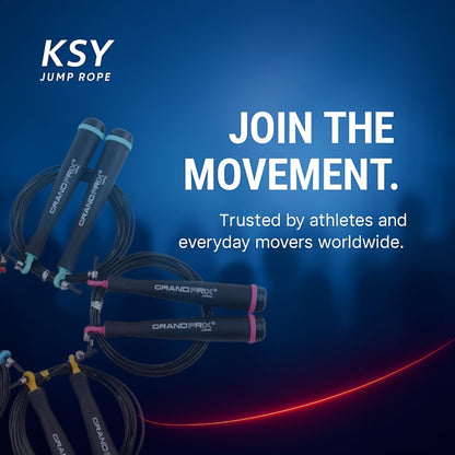 Jump Rope for Men and Women (Grand Prix Ultra Speed Series) – Adjustable Wire Rope for CrossFit, Boxing, and Fitness Training – Smooth, Fast, Tangle-Free Rotation (Made in Korea)