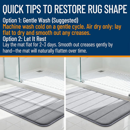 Memory Foam Bath Mat 35x16, Super Soft and Absorbent Bathroom Rugs