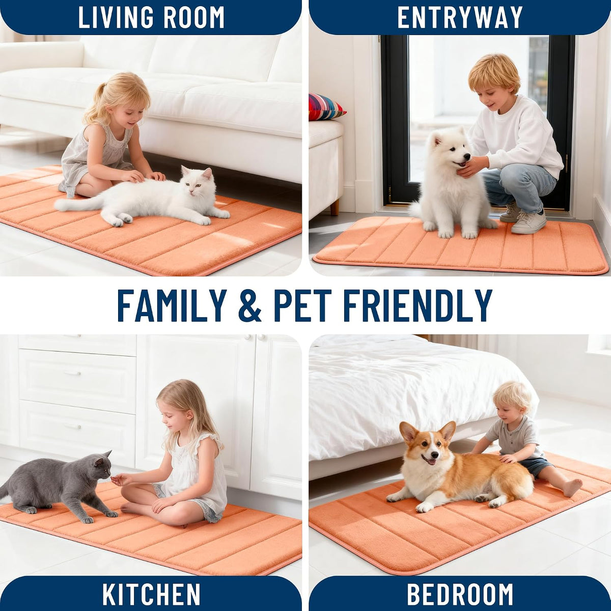 Memory Foam Bath Mat 35x16, Super Soft and Absorbent Bathroom Rugs