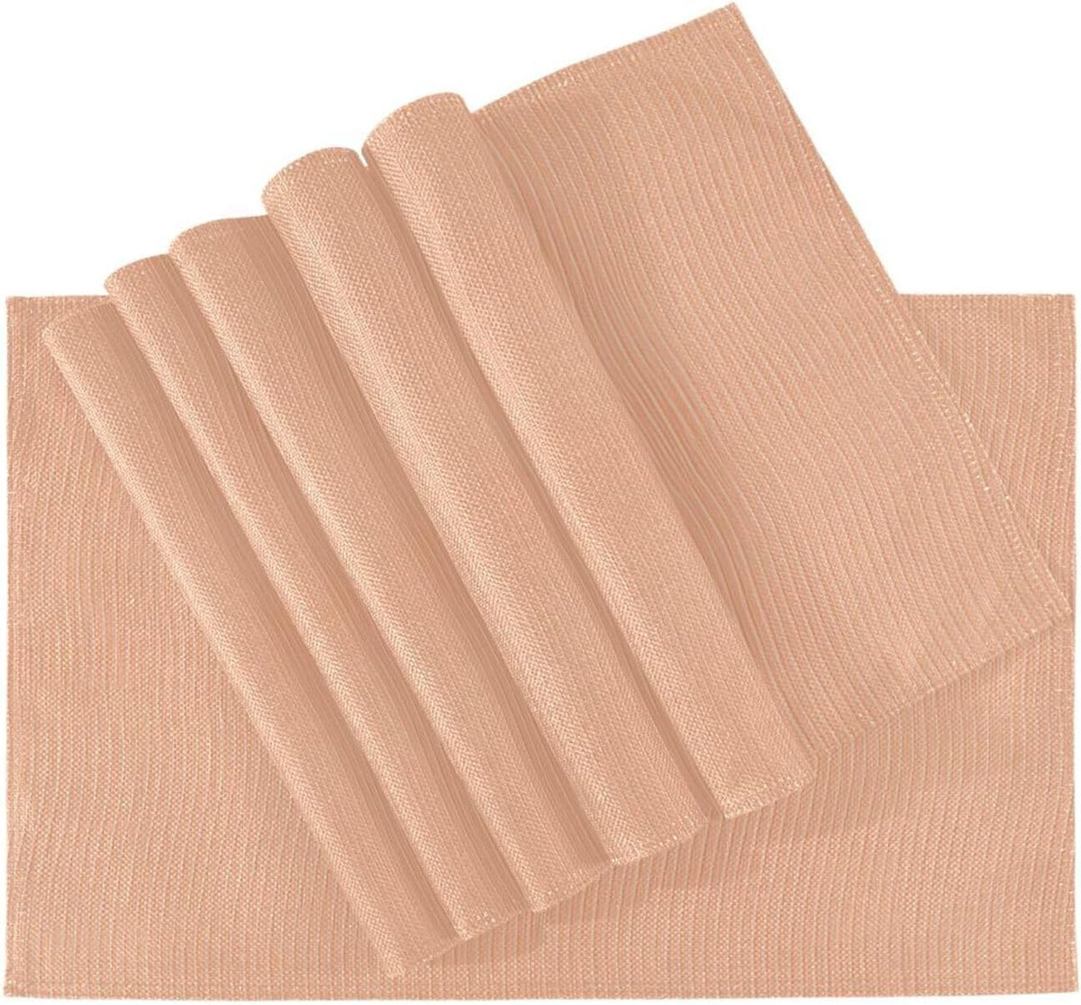 Peach Solid Color Placemats Set of 4 Washable Heat Resistant Place Mats 12 X 18 Inch Reversible Table Mats for Kitchen Dining Indoor Outdoor