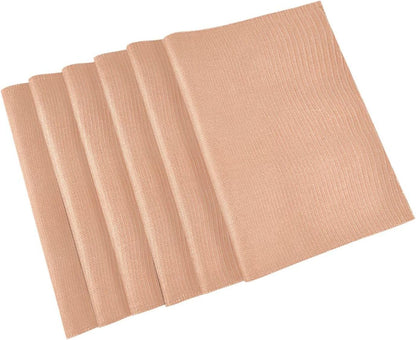 Peach Solid Color Placemats Set of 4 Washable Heat Resistant Place Mats 12 X 18 Inch Reversible Table Mats for Kitchen Dining Indoor Outdoor