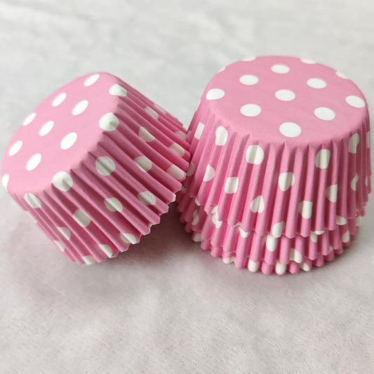 Pink Polka Dot Paper Muffin Cupcake Liners case Baking Cups 100 pcs,Standard Size 2x1.25inch