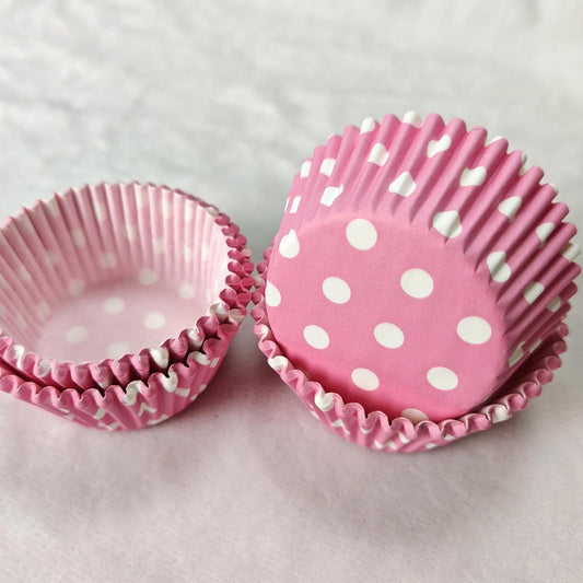 Pink Polka Dot Paper Muffin Cupcake Liners case Baking Cups 100 pcs,Standard Size 2x1.25inch