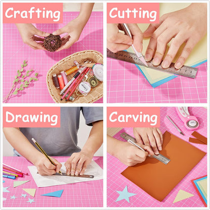 18"x24" Thickened Self Healing Cutting Mat, A2 Rotary Cutting Sewing Mat for Crafts, Double Sided 5-Ply Table Cutting Board for Fabric Quilting Patchwork Arts Hobby Project, Pink/Purple