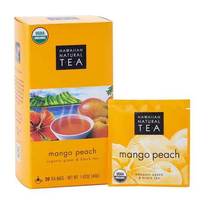 Organic Mango Peach Green & Black Tea Bags, 20 Count