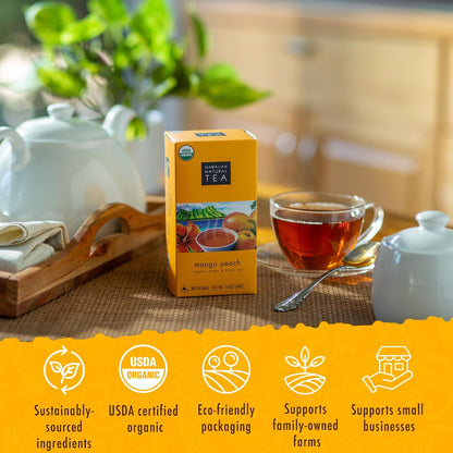 Organic Mango Peach Green & Black Tea Bags, 20 Count