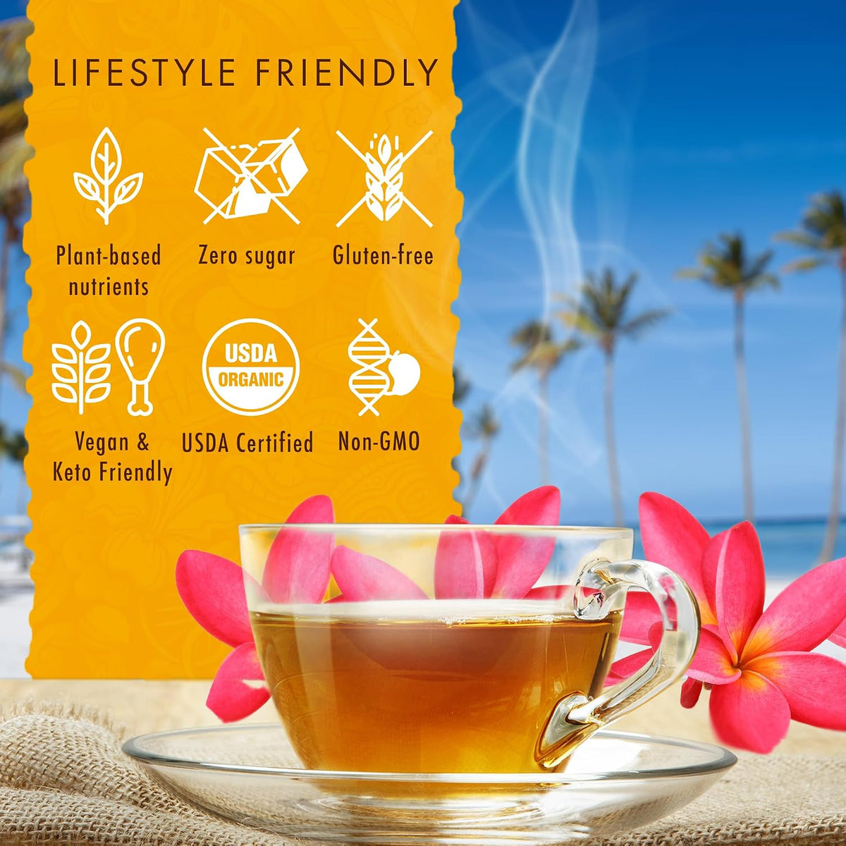 Organic Mango Peach Green & Black Tea Bags, 20 Count