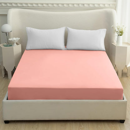 Mocassi King Fitted Sheet - Deep Pocket Cooling Sheets up to 16 inch - Hotel Luxury 1800 Premier - Softest Sheets - Wrinkle Resistant - 1 Single Bottom Fitted Sheet, King, Peach Pink