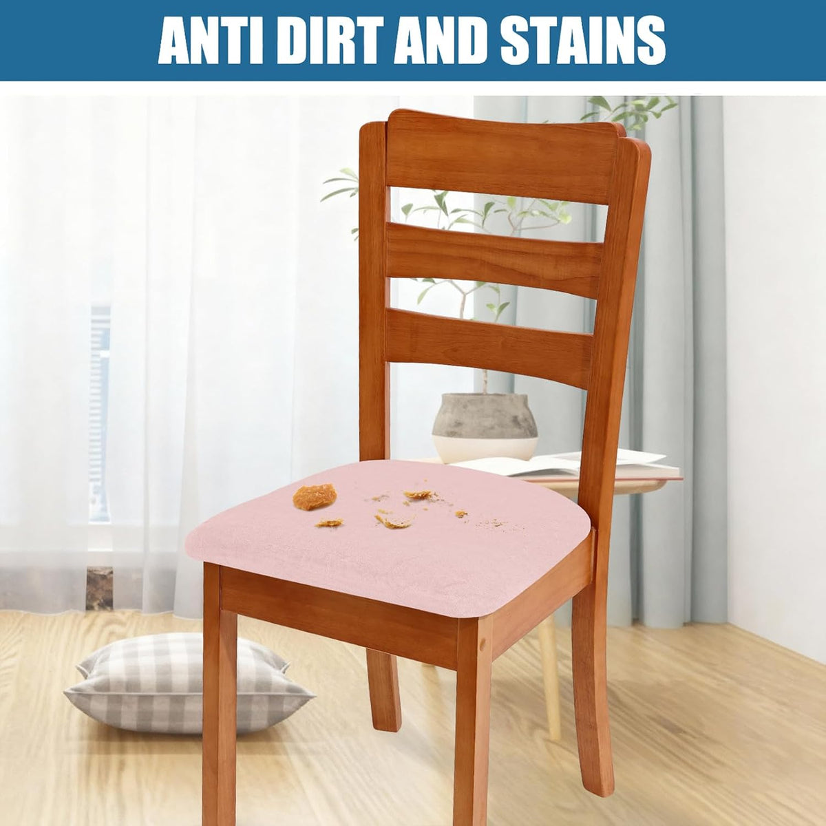 Velvet Seat Covers for Dining Room Chair Set of 4