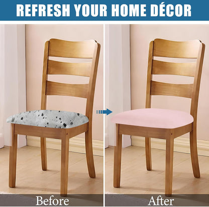 Velvet Seat Covers for Dining Room Chair Set of 4