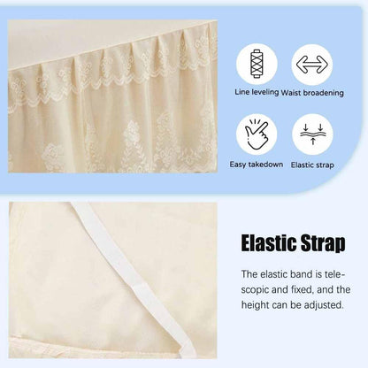 Double Lace Bed Skirt for Queen Bed - 17in. Drop, Easy Fit Ruffle Bedskirt Wrap Around Bed Skirt, Anti Wrinkle & Fade Resistant