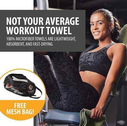 Quick Dry Towel - 3 Size Pack of Lightweight Microfiber Travel Towels w/Bag - Fast Drying Towel Set for Camping, Beach, Gym, Backpacking, Sports, Yoga & Swim Use