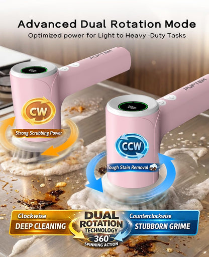 Electric Shower Scrubber, Cordless Bathroom Scrubber, Dual Direction
