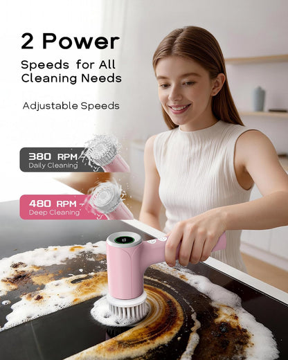 Electric Shower Scrubber, Cordless Bathroom Scrubber, Dual Direction