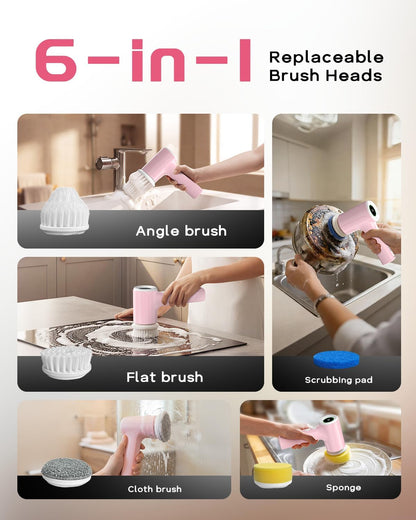 Electric Shower Scrubber, Cordless Bathroom Scrubber, Dual Direction