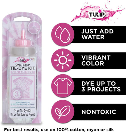 One-Step Tie-Dye Kit, Vibrant Colors for Fabric 4 fl oz, Blush