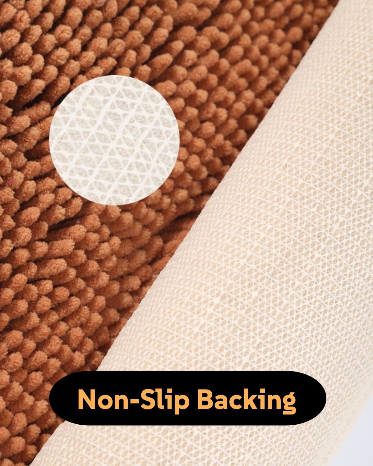 Soft Shaggy Round Toilet Rug U Shaped, Coral, 24"
