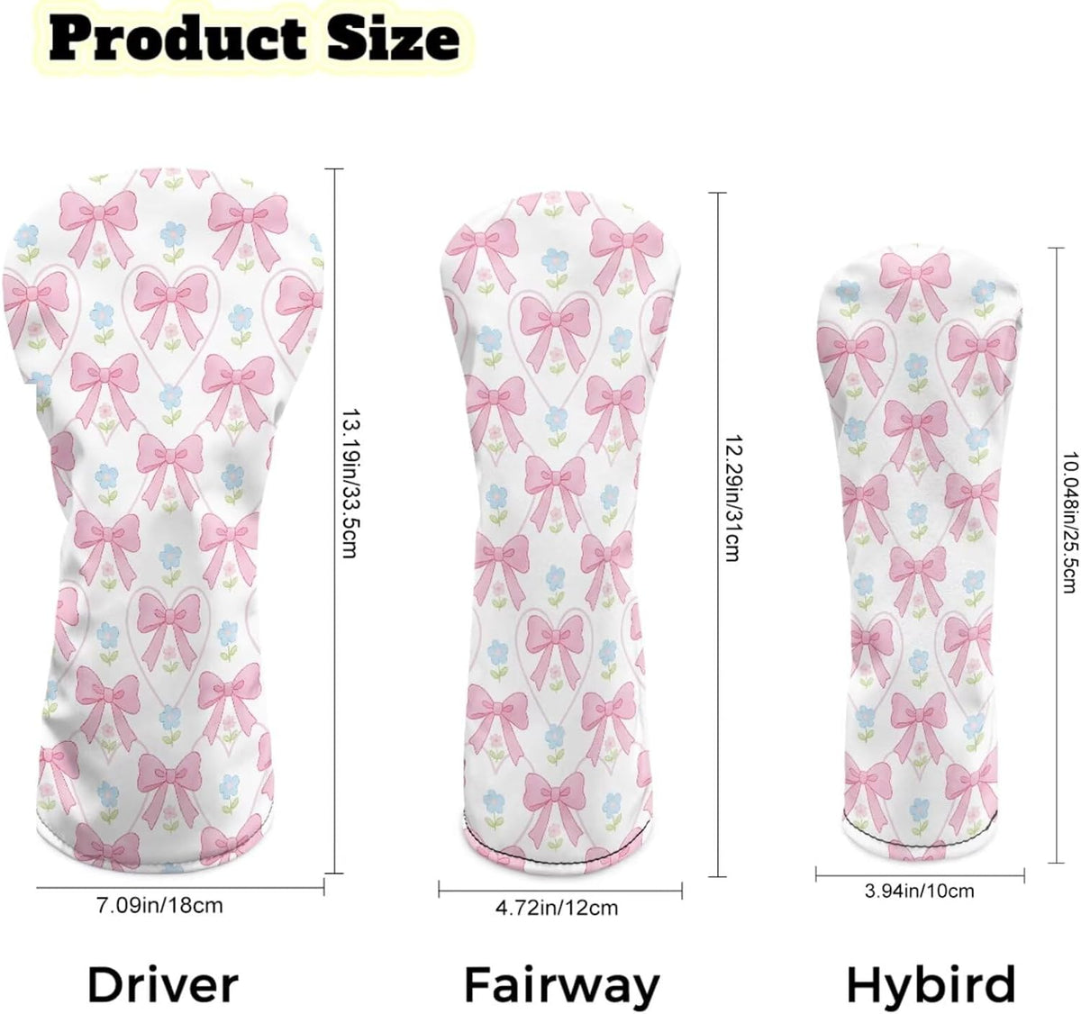 Golf Club Covers for Women Girls Driver Head Cover Leather Fairway Wood Head Cover Hybrid Headcovers Golfer Gifts