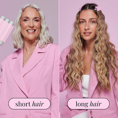 Mermade PRO Hair Waver 1.25" - 3 Barrel Curling Iron 1 1/4 Inch, Ceramic Barrel Waver Tool for Thick, Thin, Long, or Short Hair - 1.25", Pink with Glove