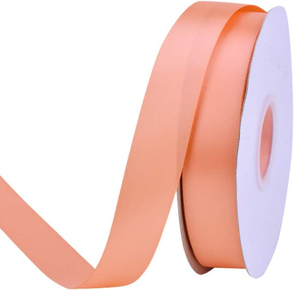 Peach Double Faced Satin Ribbon, 1 Inch Continuous 50 Yards