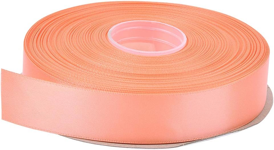 Peach Double Faced Satin Ribbon, 1 Inch Continuous 50 Yards