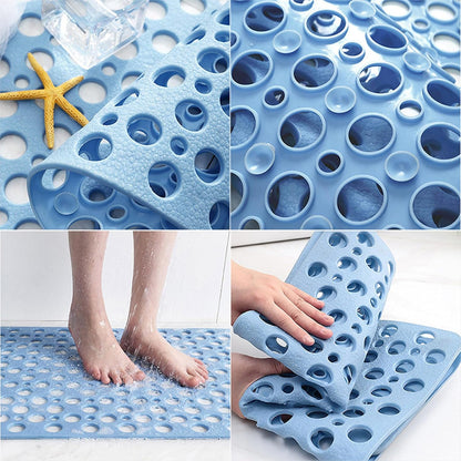 Bath Mat for Tub, 28 X 15 Inches Large Non Slip Machine Washable Easy Clean Bath Mat with Suction Cups and Drain Holes,Durable Pink Bath Mat for Inside Shower Floor,Home,Bathtub,Bathroom
