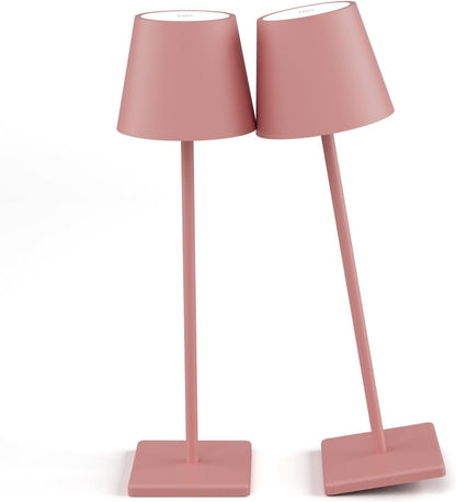 Pink Cordless Table Lamp, 5000mAh Portable LED Rechargeable Lamp