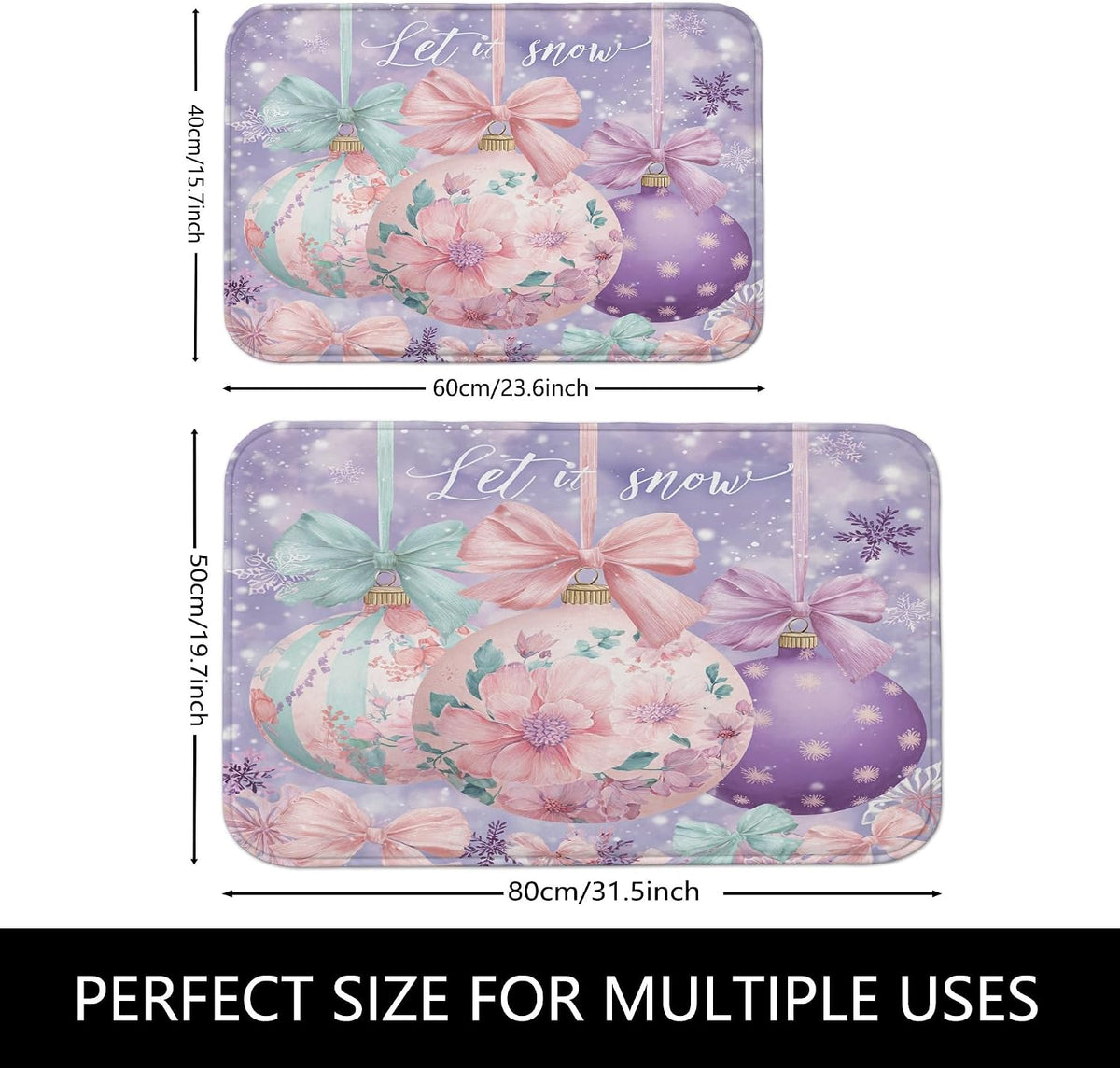 Floral Quick Dry Bath Mat, Pastel Peach Flowers Botanical Absorbent Non Slip Shower Mat, Spring Decorative Flannel Washable Bath Rugs for Bathroom Toilet Restroom 20x32 Inch
