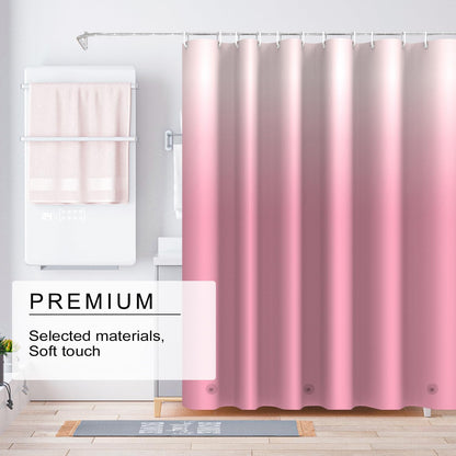 Gradient Pink Shower Curtain Liner, 4G PEVA Shower Liner, Plastic Waterproof Shower Curtains, 72x72 inch with Grommet Holes 3 Magnetic Weights