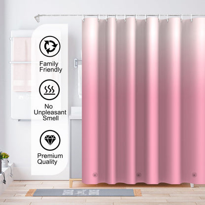 Gradient Pink Shower Curtain Liner, 4G PEVA Shower Liner, Plastic Waterproof Shower Curtains, 72x72 inch with Grommet Holes 3 Magnetic Weights
